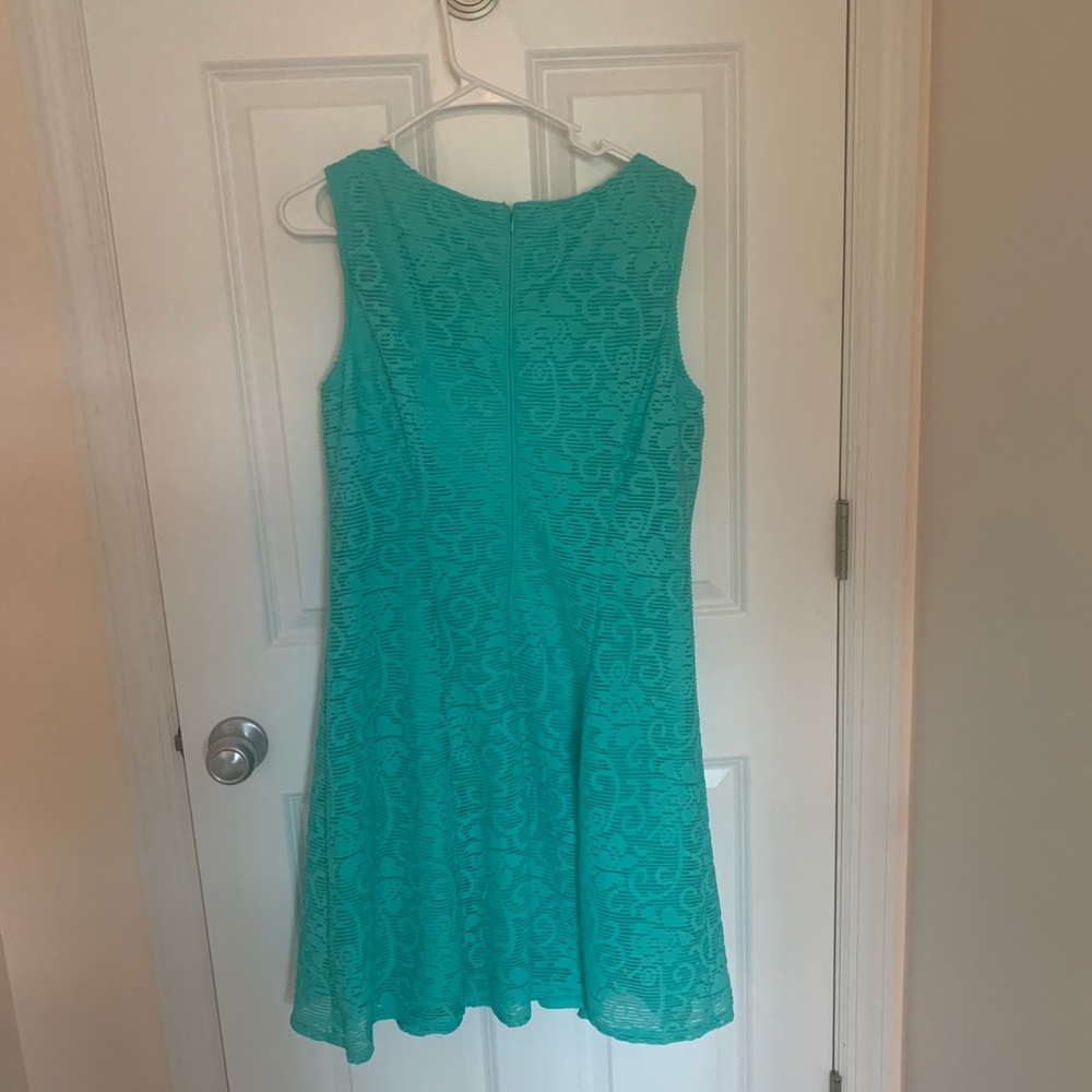 Studio One Turquoise Lace Mini Dress